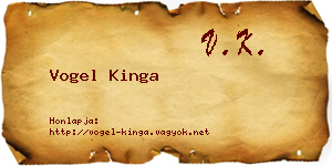 Vogel Kinga névjegykártya